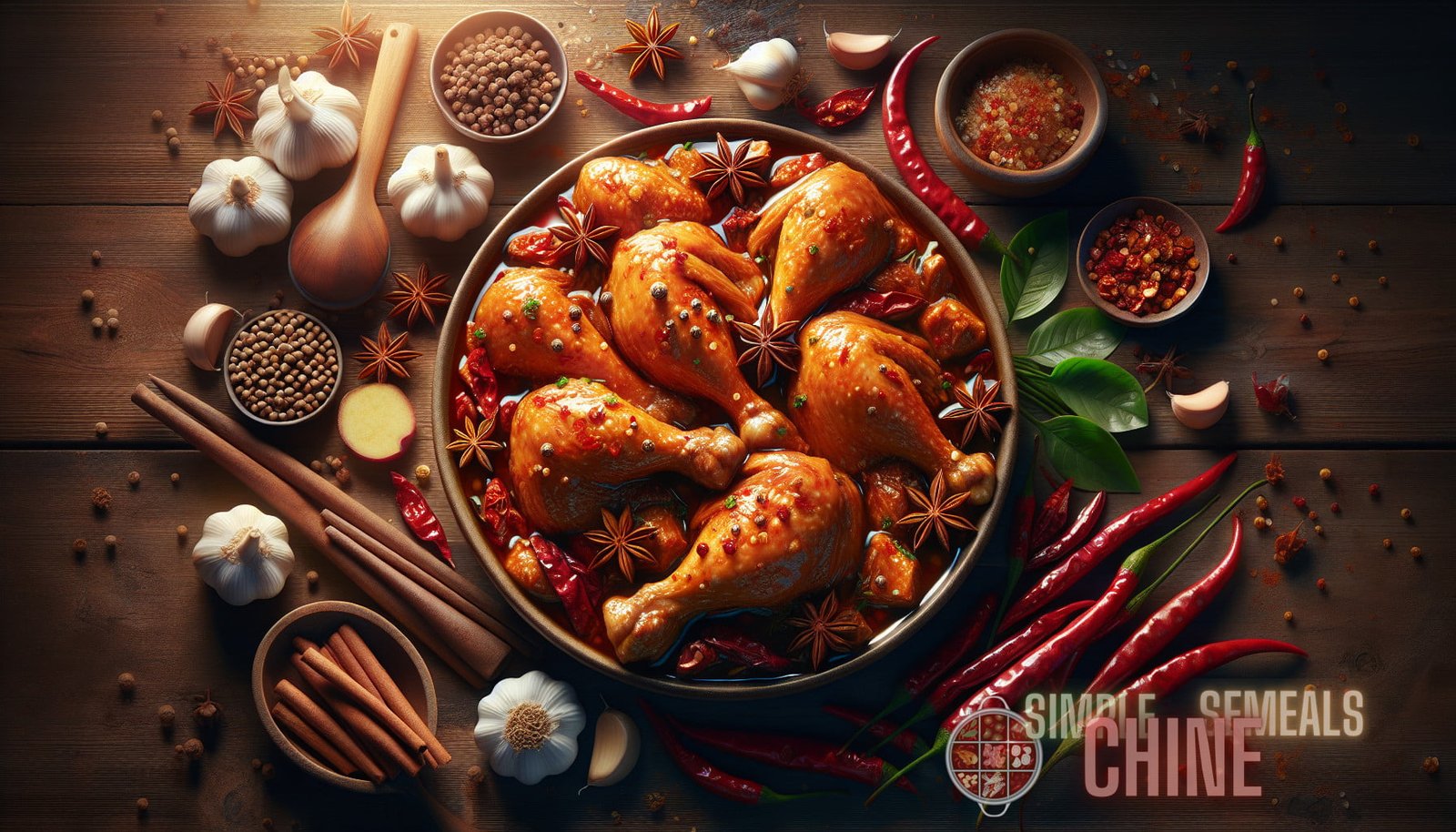 Illustration for section: Dong'an Chicken is a famous Hunan dish that features tender chicken pieces cooked with aromatic spic - chinese flavors